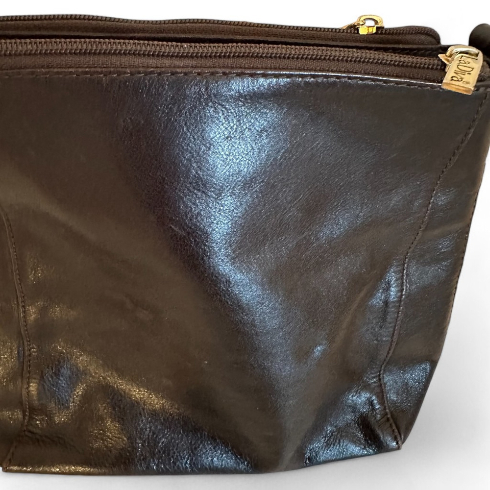 Women's La Diva Brown Leather Small Shoulder Bag
